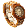 Haute qualité en bois grain chronographe montre unisexe en bois